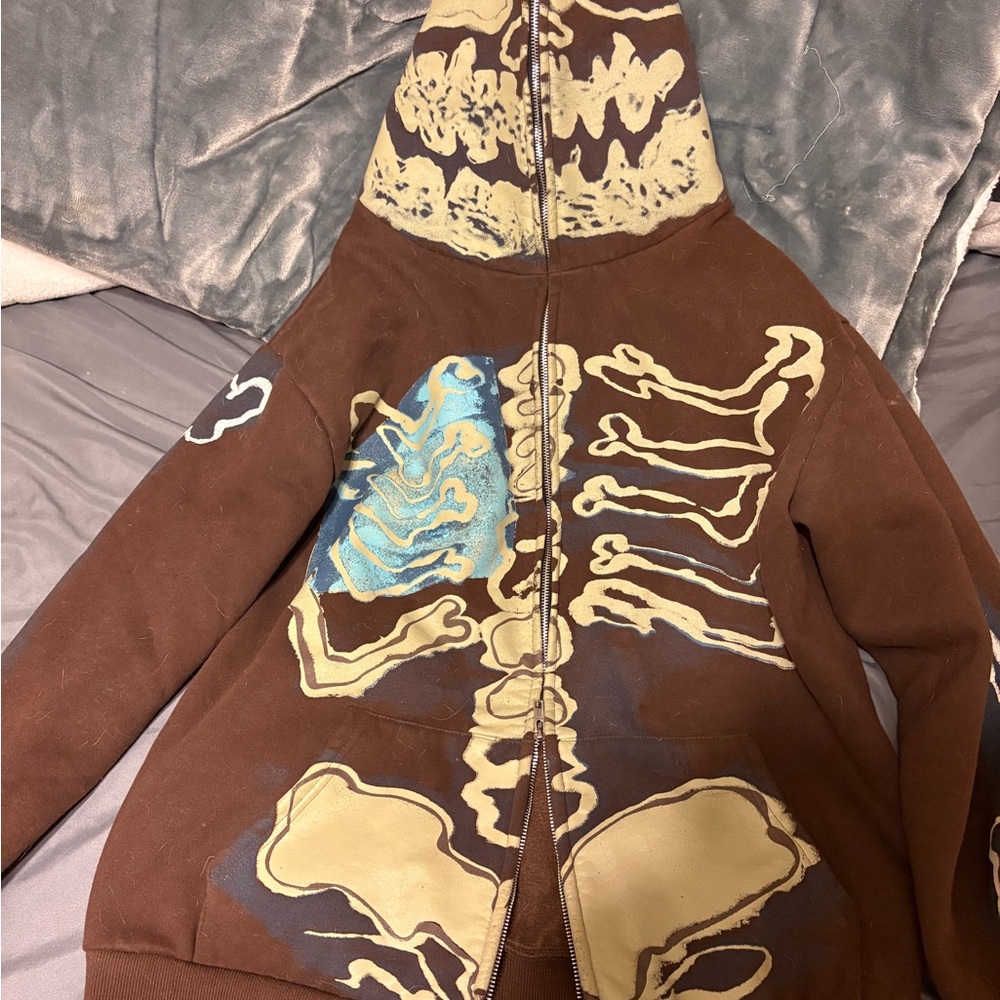 Cactus Brown Hooded Jacket with Cream Brand Label